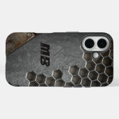 Monogram Rustic Grunge Masculine Personalisiert Case-Mate iPhone Hülle (Rückseite (Horizontal))