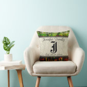 Monogram Rustic Jute Lack Holz Optik #5 Kissen (Stuhl )