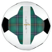 Monogram Rustic Kariert Script Name Tartan Fußball (Gedreht)