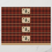 Monogram Rustic Kariert Wedding Einladungs Wrapper (Vorderseite)