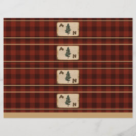 Monogram Rustic Kariert Wedding Einladungs Wrapper