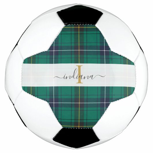 Monogram Rustic Karo Schriftzug Tartan Fußball (Vorderseite)