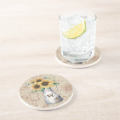 Monogram Rustic Sunflower Vintag Letter Decoupage Getränkeuntersetzer (Seite)