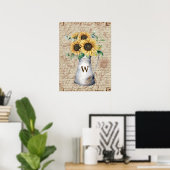 Monogram Rustic Sunflower Vintag Letter Decoupage Poster (Heimbüro)
