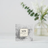 Monogram Rustic Texture Extravagant Element Terminkarte (Stehend Vorderseite)