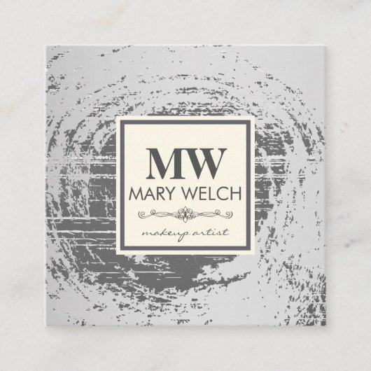 Monogram Rustic Texture Extravagant Element Terminkarte (Vorderseite)