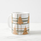Monogram Rustic Watercolor Botanische Weihnachtsze Kaffeetasse (Vorderseite Links)