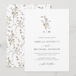 Monogram Rustic Wedding Einladung