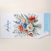 Monogram Rustic Wildblume Bouquet Hübsch Summer Strandtuch (Vorderseite)