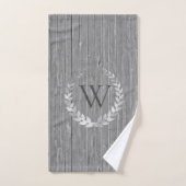 Monogram Rustic Wood Family Name Badhandtuch Set (Handtuch)