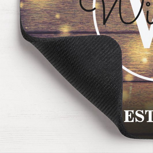 Monogram Rustic Wood Panels Mousepad (Ecke)