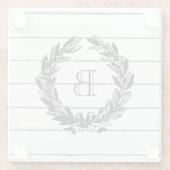 Monogram Rustic Wood Style Glasuntersetzer (Rückseite)