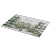 Monogram, Rustikaler Wasserfarbenwald und Gebirge Schneidebrett (Ecke)