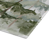 Monogram, Rustikaler Wasserfarbenwald und Gebirge Schneidebrett (Ecke)
