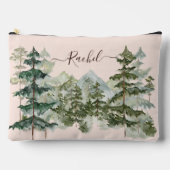 Monogram, Rustikaler Wasserfarbenwald und Gebirge Zubehörtasche (Vorderseite)