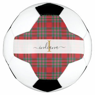 Monogram Rustikales Karo-Name Tartan Weiblich Fußball