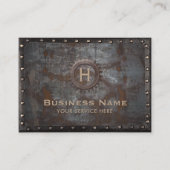 Monogram-Rusty-Metallrahmen Vintag Visitenkarte (Vorderseite)