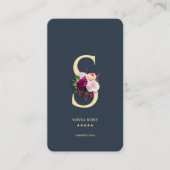 Monogram S Beruflich Dark Blue Modern Visitenkarte (Vorderseite)