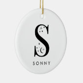 Monogram S Celestie Name Keramik Ornament (Rechts)