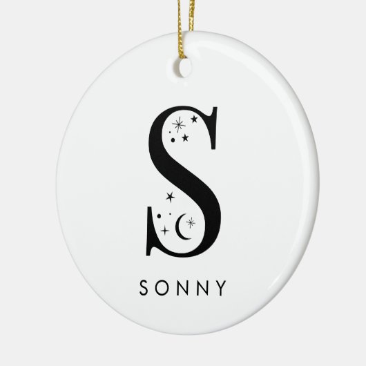 Monogram S Celestie Name Keramik Ornament (Links)