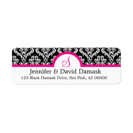 Monogram S Damask White Address Labels (Vorne)