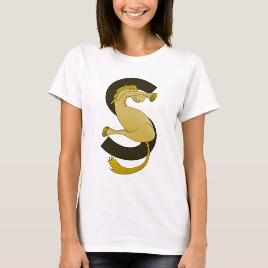 Monogram S Funny Pony Customized T-Shirt (Vorderseite)