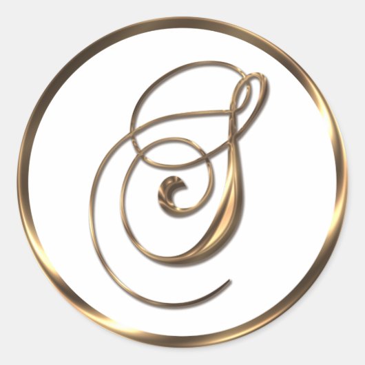 Monogram S Imitate Bronze Runder Aufkleber (Vorderseite)