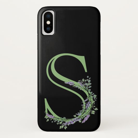 Monogram S Lavendel Eucalyptus Case-Mate iPhone Hülle (Rückseite)