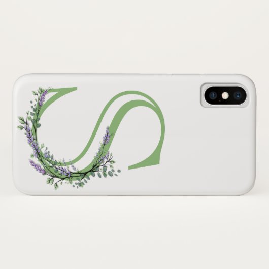 Monogram S Lavendel Eucalyptus Case-Mate iPhone Hülle (Rückseite (Horizontal))