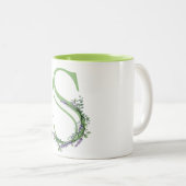 Monogram S Lavendel Eucalyptus Zweifarbige Tasse (VorderseiteRechts)