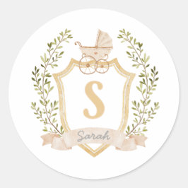 Monogram S | Neutral Runder Aufkleber