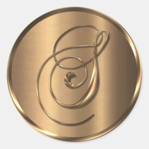 Monogram S NONMETALLIC Bronze Umschlag Aufkleber