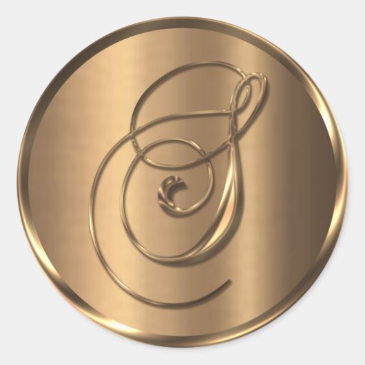 Monogram S NONMETALLIC Bronze Umschlag Aufkleber (Vorderseite)