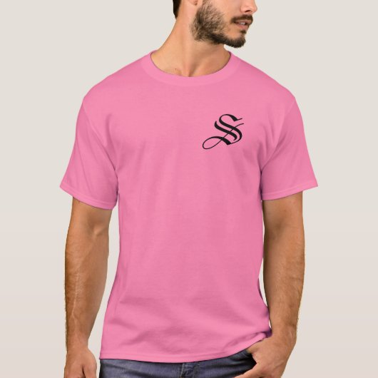 Monogram S Pink personalisieren T-Shirt (Vorderseite)