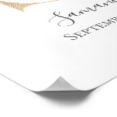 Monogram S Pink White Floral Gold Letter Kinderzim Poster (Ecke)