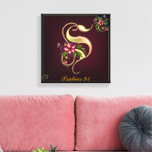 Monogram S Premium Wrapped Canvas (Gloss) Leinwanddruck (Insitu (Wohnzimmer))