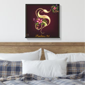 Monogram S Premium Wrapped Canvas (Gloss) Leinwanddruck (Insitu (Schlafzimmer))