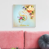 Monogram S Premium Wrapped Canvas (Gloss) Leinwanddruck (Insitu (Wohnzimmer))
