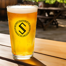 Monogram S - Viking Style - Pint Glass Glas