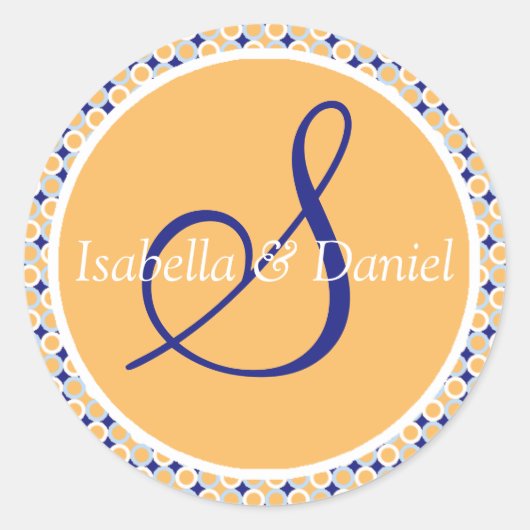 Monogram S Wedding Siegel Stickers (Vorderseite)