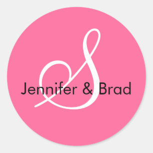 Monogram S Wedding Spring 2010 Rosa Siegel Runder Aufkleber