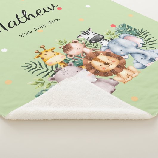 Monogram Safari design l Adorable polka dots Green Sherpadecke (3/4)