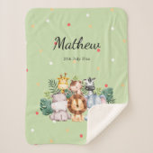 Monogram Safari design l Adorable polka dots Green Sherpadecke (Vorderseite)