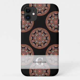 Monogram Safari Sunset Bohemisch Polka Dot Mandala Case-Mate iPhone Hülle