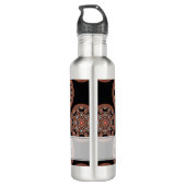 Monogram Safari Sunset Bohemisch Polka Dot Mandala Edelstahlflasche (Rückseite)