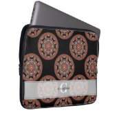 Monogram Safari Sunset Bohemisch Polka Dot Mandala Laptopschutzhülle (Vorne Rechts)