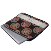 Monogram Safari Sunset Bohemisch Polka Dot Mandala Laptopschutzhülle (Vorne Knopf)
