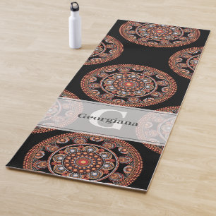 Monogram Safari Sunset Bohemisch Polka Dot Mandala Yogamatte