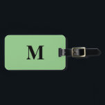 Monogram Sage Green Black Gift Gastgeschenk Gepäckanhänger<br><div class="desc">Mit Monogramm Anfangs- und auch persönliche Daten wie Name,  Adresse,  Telefonnummer und E-Mail,  die Sie bearbeiten können. Mit schlichtem,  elegantem und trendigem Weiß-Grün- und Schwarzhintergrund können Sie die Farbe ändern,  wenn Sie möchten.</div>