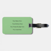 Monogram Sage Green Black Gift Gastgeschenk Gepäckanhänger (Rückseite horizontal)